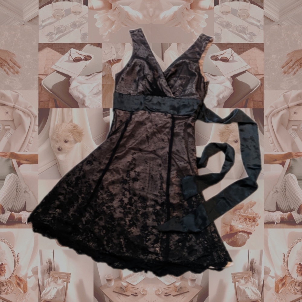 Elegant Lace & Silk Dress